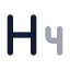 Heading 4 icon with bulk rounded style