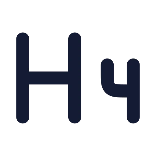 Heading 4 Icon in Solid Rounded style