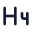 Heading 4 icon with solid rounded style