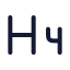 Heading 4 icon with stroke rounded style
