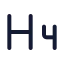 Heading 4 icon with stroke standard style