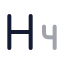 Heading 4 icon with twotone rounded style