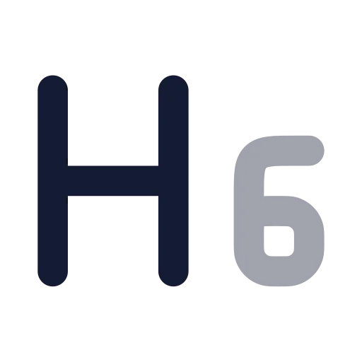 Heading 6 Icon in Bulk Rounded style