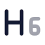 Heading 6 icon with bulk rounded style