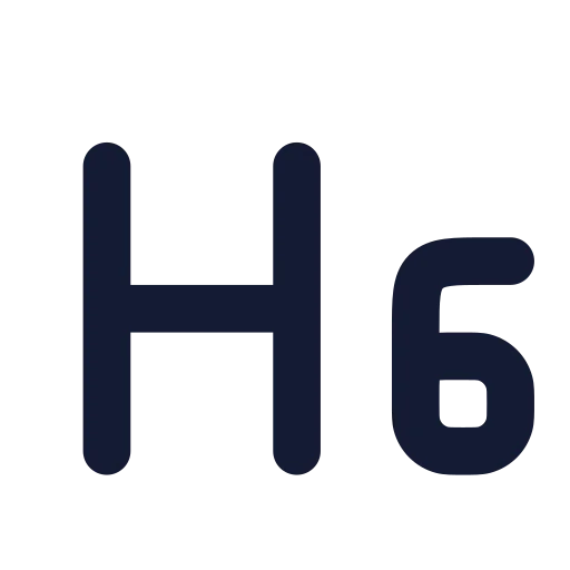 Heading 6 Icon in Solid Rounded style