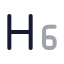 Heading 6 icon with twotone rounded style