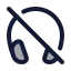 Headphonemute icon with duotone standard style