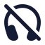 Headphonemute icon with solid rounded style