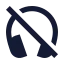 Headphonemute icon with solid sharp style
