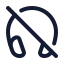 Headphonemute icon with stroke rounded style