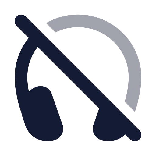 Headphone Off Icon in Bulk Rounded style