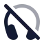Headphoneoff icon with bulk rounded style