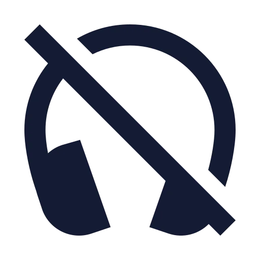 Headphone Off Icon in Solid Sharp style