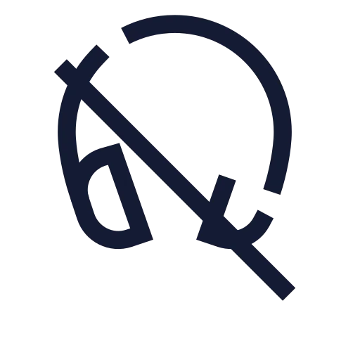 Headphone Off Icon in Stroke Sharp style