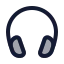 Headphones icon with duotone rounded style