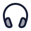 Headphones icon with duotone standard style