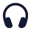 Headphones icon with solid rounded style