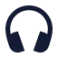 Headphones icon with solid sharp style