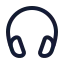 Headphones icon with stroke rounded style