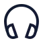 Headphones icon with stroke sharp style
