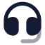 Headset icon with bulk rounded style