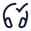 Headsetconnected icon with stroke rounded style