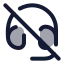 Headsetoff icon with duotone rounded style