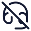 Headsetoff icon with stroke rounded style