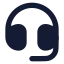 Headset icon with solid rounded style
