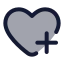 Heartadd icon with duotone rounded style