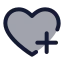 Heartadd icon with duotone standard style