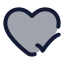 Heartcheck icon with duotone rounded style