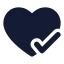 Heartcheck icon with solid standard style