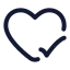 Heartcheck icon with stroke rounded style