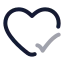 Heartcheck icon with twotone rounded style