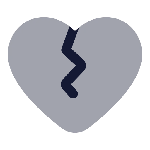 Heart Crack Icon in Bulk Rounded style