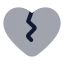 Heartcrack icon with bulk rounded style