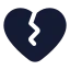 Heartcrack icon with solid rounded style