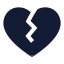 Heartcrack icon with solid sharp style