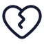 Heartcrack icon with stroke rounded style