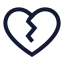 Heartcrack icon with stroke sharp style