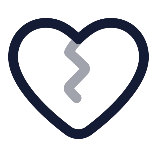 Heart Crack Icon in Twotone Rounded style