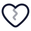Heartcrack icon with twotone rounded style