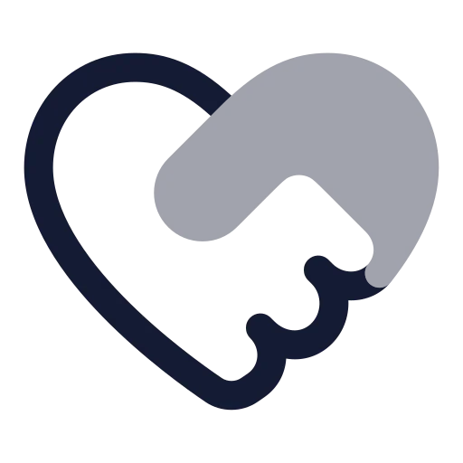 Heart Handshake Icon in Bulk Rounded style