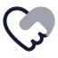 Hearthandshake icon with bulk rounded style