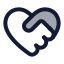 Hearthandshake icon with duotone standard style