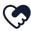 Hearthandshake icon with solid rounded style