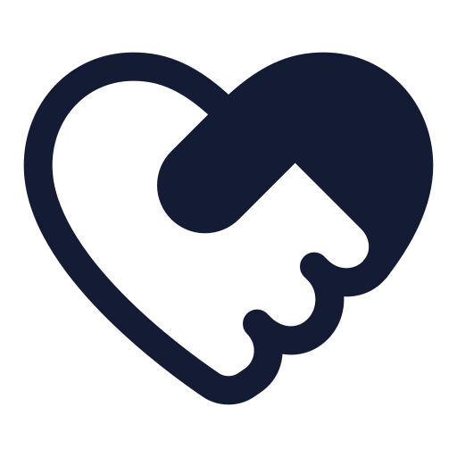 Heart Handshake Icon in Solid Sharp style