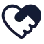 Hearthandshake icon with solid standard style