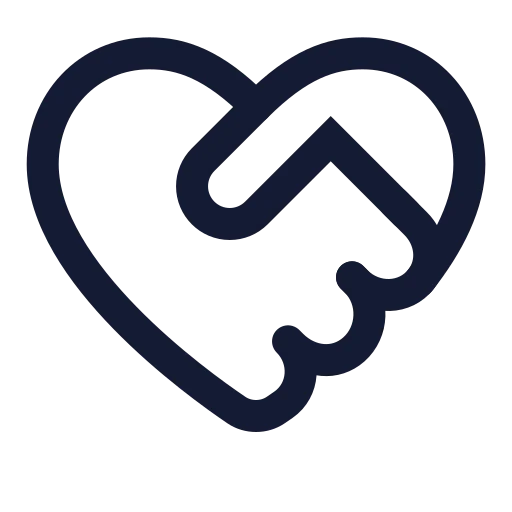 Heart Handshake Icon in Stroke Sharp style
